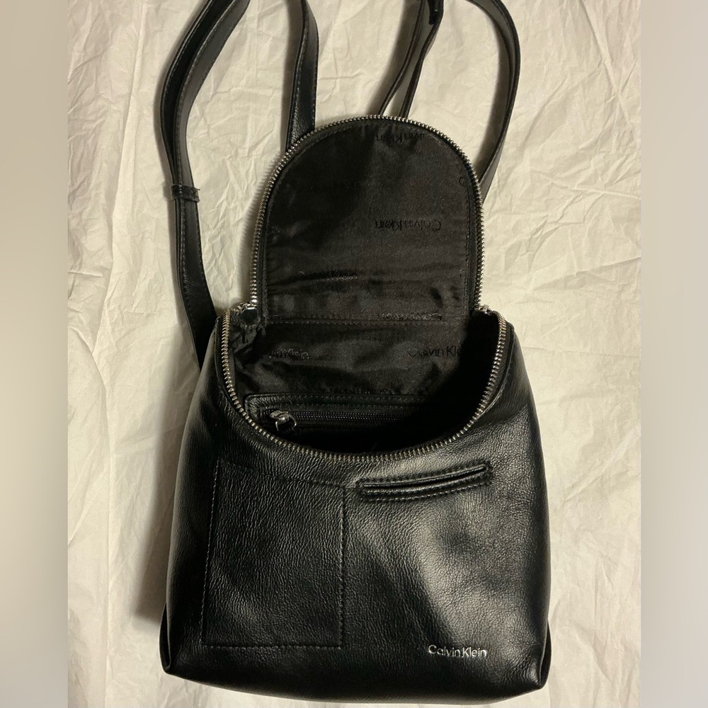 Calvin Klein Pebbled Faux Leather Bubble Flap Backpack